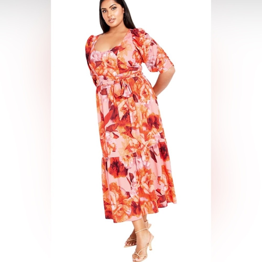 City chic poppie print maxi size 20W